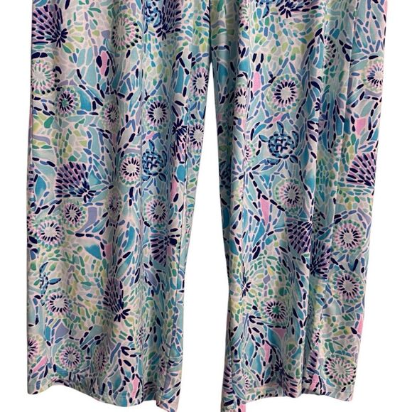 Lilly Pulitzer Lorena Breezy Palazzo Pants L in Blue Ibiza Open Water - Picture 4 of 11